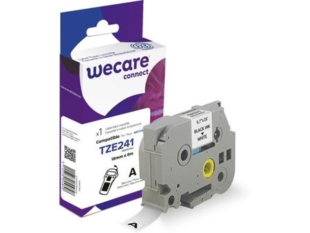WECARE Tape 18mm TZe-241 Svart på Vit - Lyreco - Kontorsmaskiner - Märkmaskiner och tape - Tape - Brother TZ