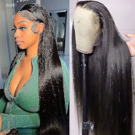 Brasilialaiset suorat ihmishiukset pitsi etuosa peruukit liimaton ihmishiukset peruukit