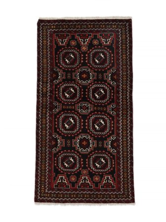 Dywan Beludż 97X189 Czarny (Wełna, Persja/Iran)