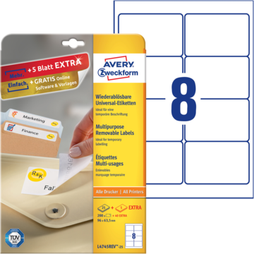 ETIKETT HVIT 96x63,5 MM