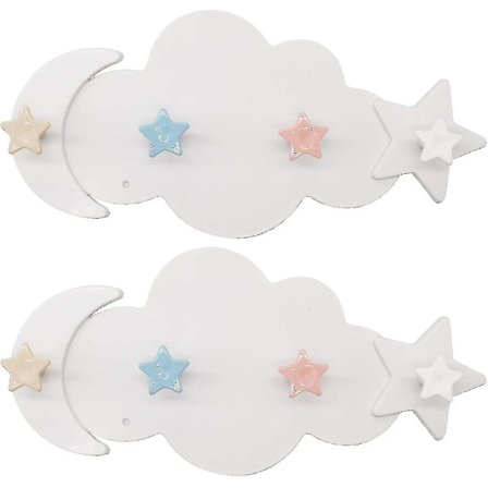 2 stk. Sky Viskose Dør Bagside Frakkekrog Væghængt Sømløs Stærk Klæbende Krog