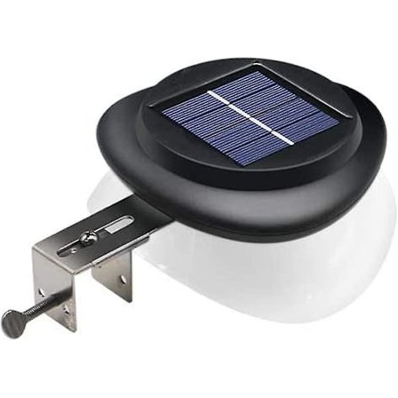 Solcellehegnlys Udendørs, vandtæt 9 LED Solcelletagrende Lys Sikkerhedsvæglamper Til Have Terrasse Landskab Dæk Lobby Stibelysning (sort/hvid