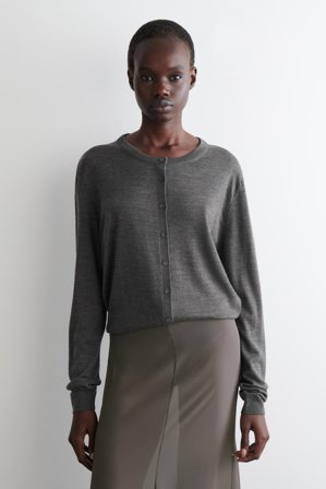 COS Women's Merino Wool Cardigan Body in Brown