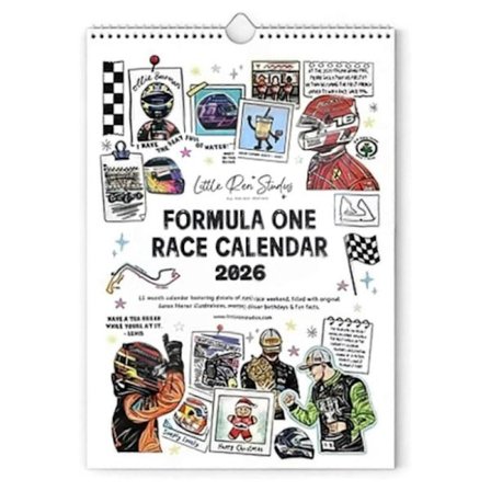 Scrapbook-kilpailukalenteri 2026 - Formula Racing -seinäkalenteri, moottoriurheilufanin lahja, kausiseuranta ja muistoesine