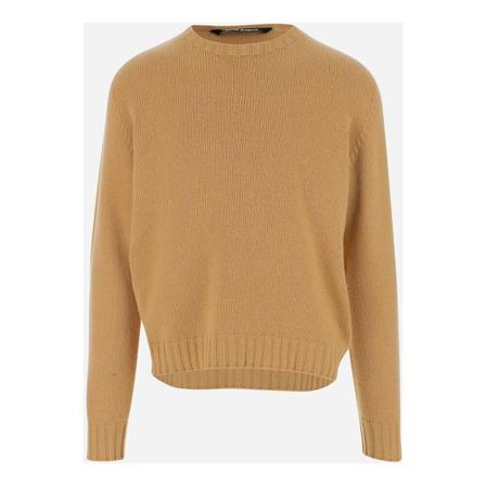 Palm Angels, Curved-logo Jumper Beżowy, Mężczyzna, Rozmiar: M