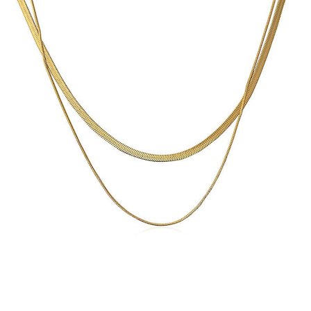 Guldpläterat ormkedjehalsband Herringbone-halsband Guldchokerhalsband för kvinnor Flickgåvor Smycken