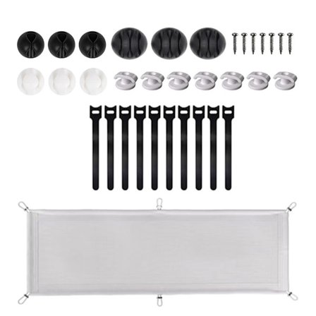 Enkel installasjon kabelnett under skrivebordet, effektive ledningsorganisatorer for hjemmekontorer