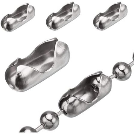 Rullgardinskedjekopplingsklämmor 20-pack, Ersättning för 4,5 mm kulkedja, vertikal rullgardin – Rostfritt stål