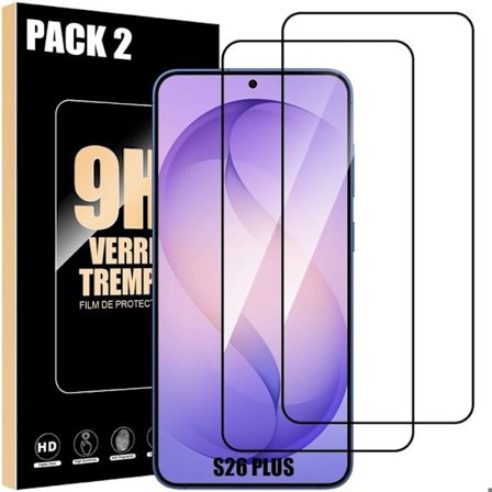 2 Tempereret Glas - BOOLING - til Samsung Galaxy S26 Plus - Stød- og Ridsebestandig med Sort Kant