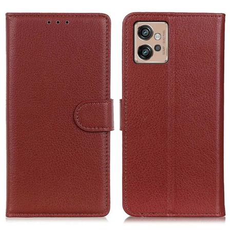 Motorola Moto G32 4g Litchi Texture Anti-wear Fodral - Brun Brun