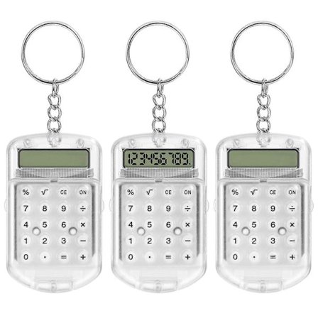 3 kpl Mini elektroninen laskin avaimenperä Pieni taskulaskin avaimenperä