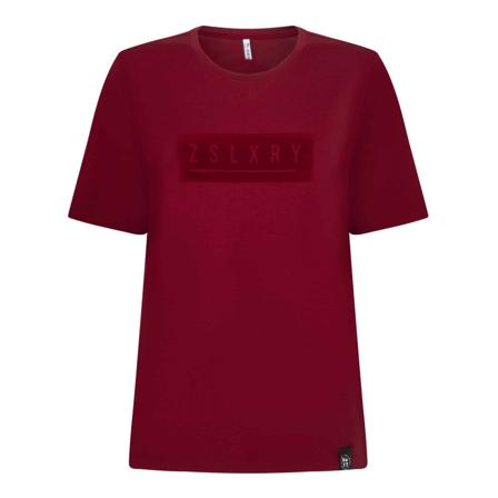 Zoso 224 Annelot Shirt With Flockprint Ruby Red/Tonal , Rood , Dames , Maat: L