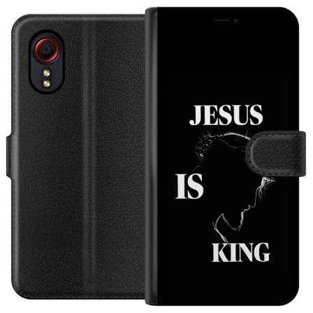 Yhteensopiva Lompakkokotelo Samsung Galaxy Xcover 5 Värikkäitä kawaii-hahmoja pinottuna pystysuunnassa violetilla taustalla, pehmeillä muodoilla ja le