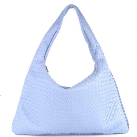 Vävd enfärgad handväska, enkel ryggsäck med stor kapacitet, Blue