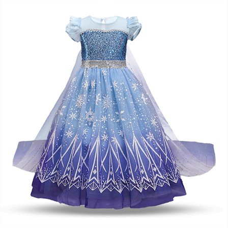 Frozen Elsa prinsessekjole mesh cape cosplay kjole