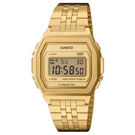 Casio Vintage A1000G-9EF Gold-Tone Stainless Steel Digital Watch for Men - Digital watches