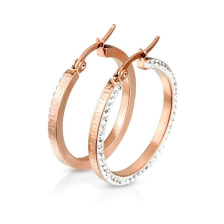 1 Par 30 mm. Creoler i IP Rosegulpläterad 316L stål med CZ