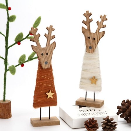 Julgranspynt i ullfilt och trä - Juldekoration