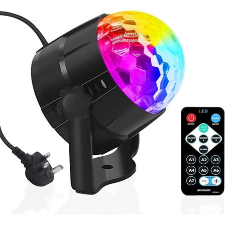 Discolys, Lydaktivert Partylys med Fjernkontroll, Discokulelys for Barn Halloween Jul Bursdag Discoparty Belysning