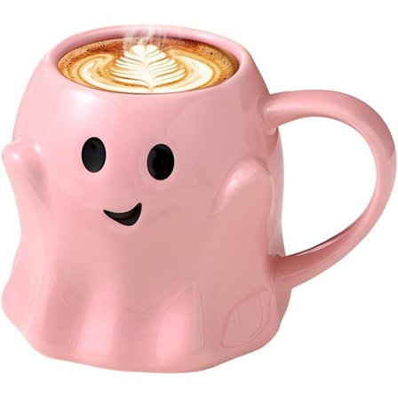 Halloween Spökkaffekopp, 400ml Keramikkopp med Söt Spöke Design