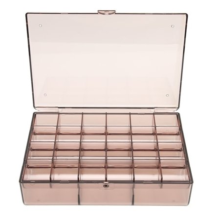 Korvakorun järjestäjä Läpinäkyvä Akryyli Korujen Säilytyslaatikko 30 Pienellä Lokerolla Tarjotin Matkalaukku Tummanruskea L