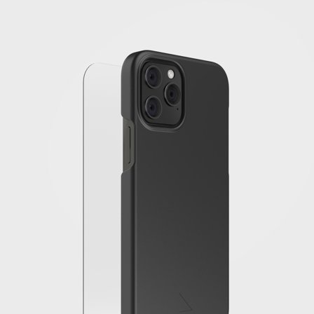 Anthrazitschwarzes Paket aus Handyhülle und Displayschutz, iPhone 12 12 Pro