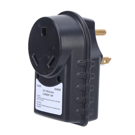 125V RV Overspændingsbeskytter 30A Han til 30A Hun Adapter 1050J med LED-indikator til Rejsetrailere Autocampere