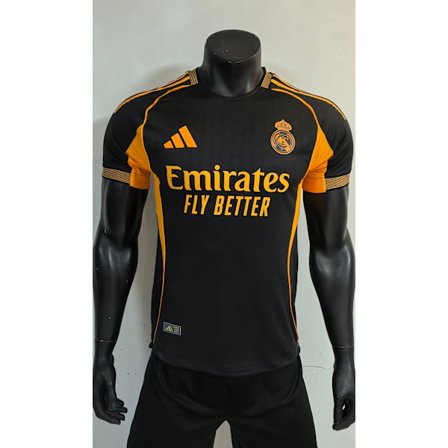 25-26 Real Madrid CF Svart Special Edition Fotball T-skjorte for Spillere S-3XL