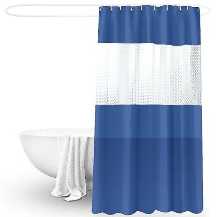 Sininen suihkuverho 200x180cm Vedenpitävä puoliläpinäkyvä EVA-kylpyverho kylpyhuoneeseen