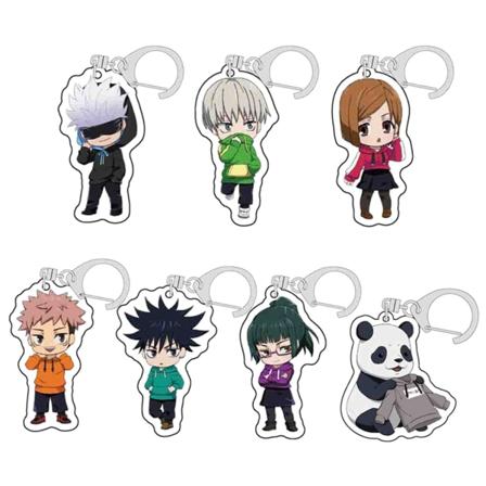 7 st Jujutsu Kaisen nyckelringar, akryl nyckelringar set, söt