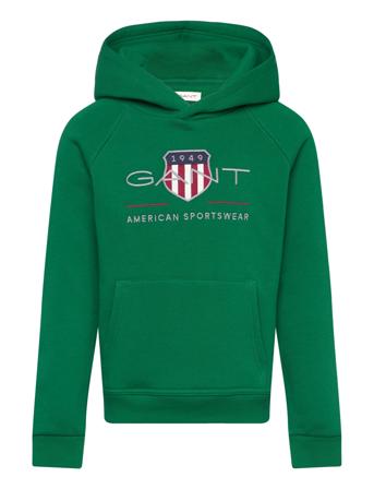 Archive Shield Raglan Hoodie Tops Sweat-shirts & Hoodies Hoodies Green GANT