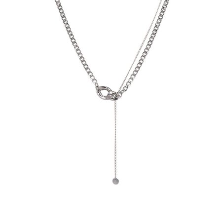 Mote geometrisk lang halskjede kragebeinkjede japansk og koreansk enkelt halskjede, sølv