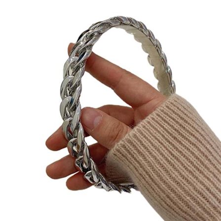 Søde Enkle Pandebånd Hår Loop Flettet Kæde Design Tyk Akryl Hårspænde Uden Tænder Til