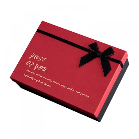 Medium gaveeske med lokk, bånd og silkepapir, gaveeske - 1 stk, 5,3x7,6x3 tommer