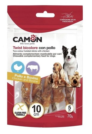 TWIST BICOLORE C/POLLO 10CM 5P