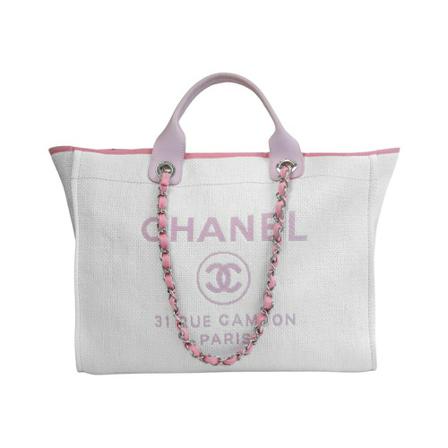 Chanel Vintage, Pre-owned Deauville Bag Wit, Dames, Maat:ONE Size,Canvas
