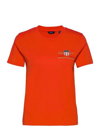 Archive Shield Ss T-Shirt T-shirt Top Rød GANT