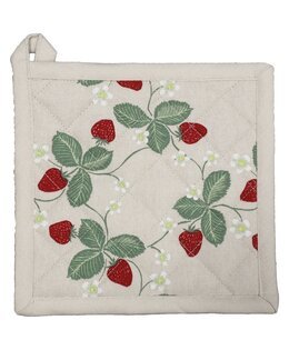 Gryteklut med trykt jordbærmotiv Lin