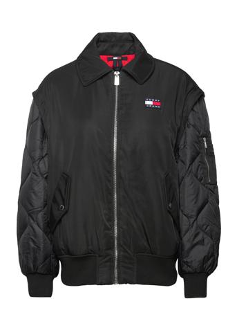 Tjw Zip Sleeve Bomber Jacket Bomberjakke Sort Tommy Jeans
