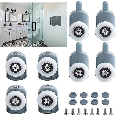 Set med 8 skyvedørruller for dusj 23mm rulle for skyvedør for dusjkabin for bad