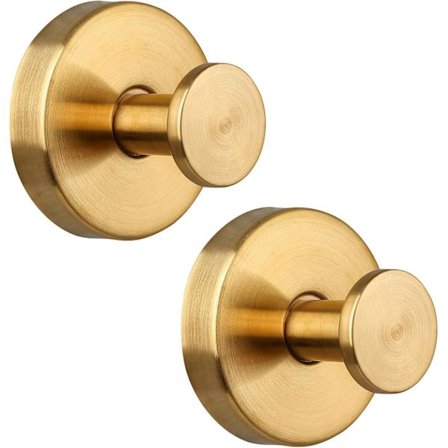 Badeværelse Køkken Glas Spejl Flise Håndklædekrog Rustfrit Stål Sugekop Krog Kan Hænge Håndklæde Frakke Loofah Badekåbe 2 Pakke (Guld)