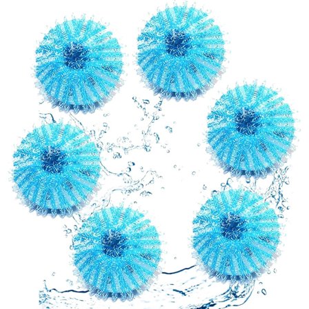 Anti-hårboll för tvättmaskin, 6 bollar tvättmaskin, tvättmaskin diskboll, tvättboll anti-hårboll, ta bort husdjurshår och ludd. (Blå)