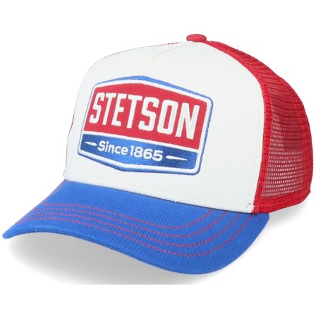 Stetson - White trucker Caps - Kids Gasoline White/Red/Royal Trucker @ Hatstore
