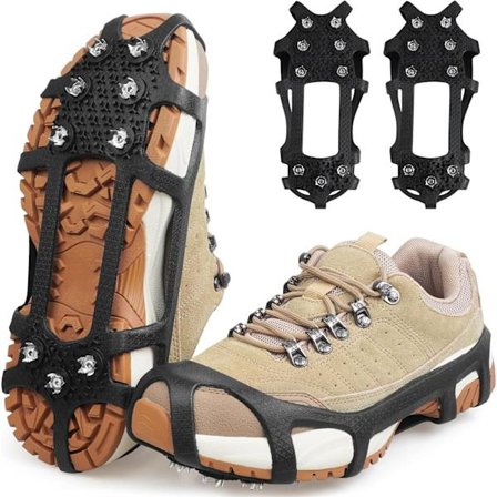 Issne-sko til sko og støvler, snevandring trækkraft sko pigge skridsikre 9-punkts sko pigge issne gribere oversko til kvinder mænd børn vandring o