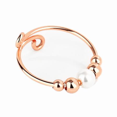 Justerbara Antistressringar Med Roterbara Pärlor Rose Guld