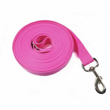 Koppel til kæledyr, hundetræningskoppel, langt håndfrit nylonbånd til hunde, katte, kæledyrsgåtur (pink, 1,5 m x 2,5 cm).