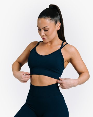 MM Sports Seamless Sports Bra, Iron Blue - S - Sport-bh