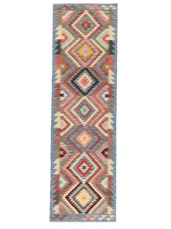 Oriental Kilim Afghan Old Style Rug 85X285 Runner Brown/Dark Red Wool, Afghanistan