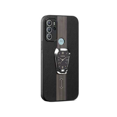 Musta puhelinkotelo, jossa Iron Man -magneettinen sormusteline Motorolalle Motorola E20 Lite