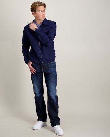 Polo Ralph Lauren Bayport Cotton Poplin Jacket Blauw Truien Jongens - Kids Brand Store
